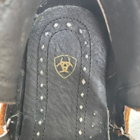 Ariat Western Booties 8.5 Brown Suede Embroidered Pointed Toe Cowgirl Ankle Boot - Picture 11 of 12